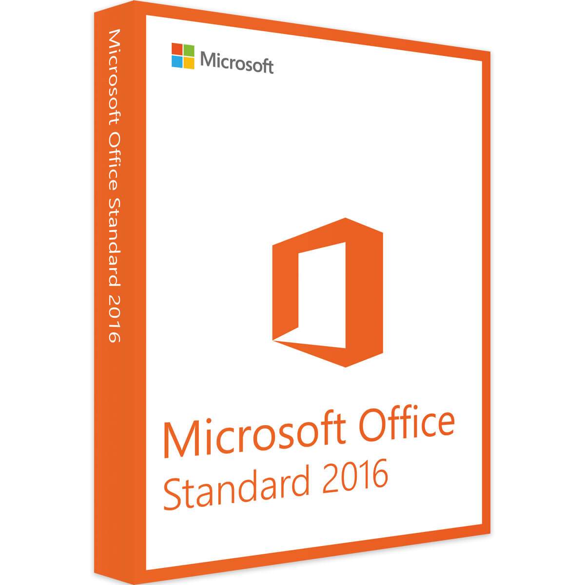 Microsoft Office 2016 Standard Edition Verpackung mit Microsoft-Logo.