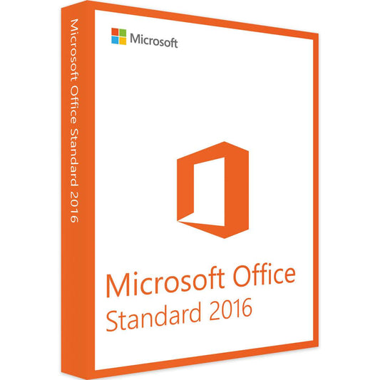 Microsoft Office 2016 Standard Edition Verpackung mit Microsoft-Logo.