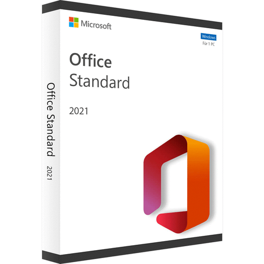 Microsoft Office 2021 Standard LTSC Edition Box, geeignet für Windows, enthält Word, Excel, PowerPoint und mehr.